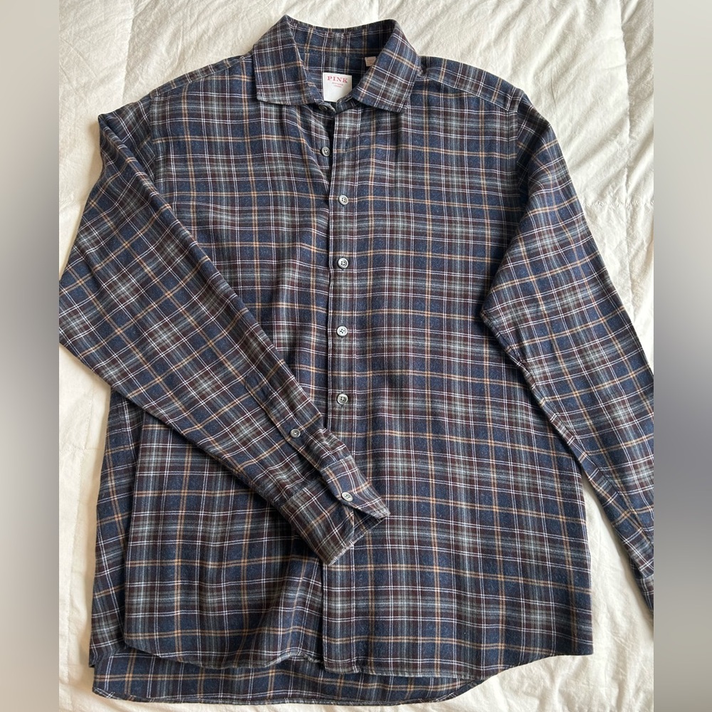PINK Victoria's Secret Plaid Casual Button Down Shirt / Flannel
